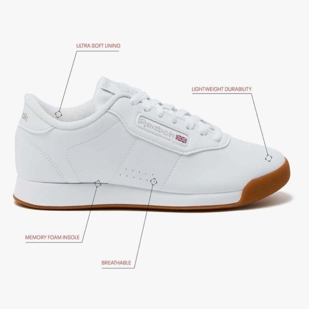 Sneakers tennis shoes Reebok women classic White Leather size 9.5